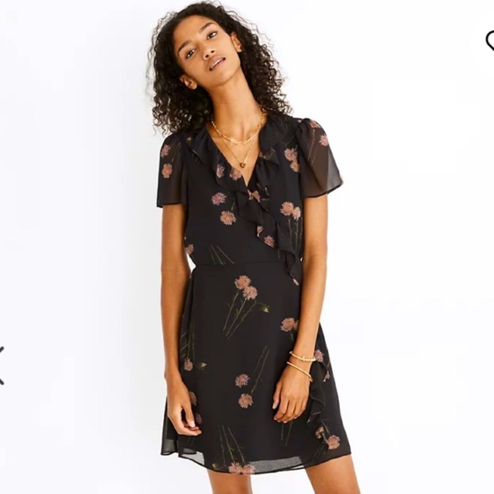 Madewell Floral Black Dress